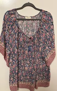 Cynthia Rowley Tunika Top Blumen Damen 3X 22 -24 Bauern Bohemian fließend - Bild 1 von 3