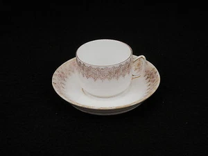 Antigua taza y platillo Marx & Gutherz Carlsbad Demitasse #1910 blanco/oro - Imagen 1 de 9