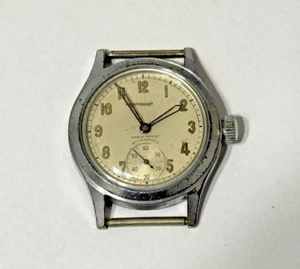 VINTAGE ENICAR 15J HERMETIC MILITARY STYLE WATCH RUNS STOPS FOR PARTS REPAIR - Picture 1 of 6