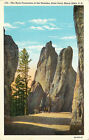 Linen Postcard SD C615 Hollister Rock Formation Needles State Park Black Hills