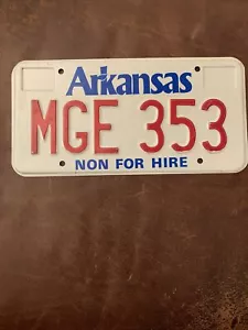 Placa de licencia de autobús de Arkansas - "No de alquiler" 🚌 Etiqueta # MGE 353 - Imagen 1 de 5