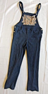 Caboose Kids Girls 12 Overall One-Piece Blue Leopard Stretch Boho Jumpsuit Retro - Picture 1 of 11
