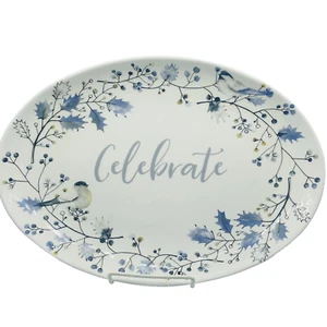Fitz & Floyd Noel Noir Holiday Christmas Serving Platter Celebrate 14"L Bird New - Picture 1 of 10