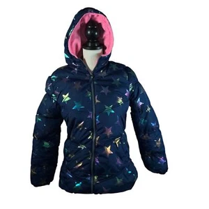 Extreme Big Girls All Over Fall Star Puffer Jacket with Fleece Hood NWT - Picture 1 of 6