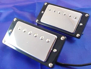 JUEGO DE PASTILLAS DE GUITARRA HUMBUCKER SONIDO CROMADO DE COLECCIÓN - Imagen 1 de 4