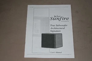 Sunfire True Subwoofer Architectural Signature User's Manual - Bob Carver  - Picture 1 of 2