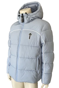 TRAPSTAR EISBLAUE LÄNGLICHE GEFÜTTERTE JACKE MIT KAPUZE GRÖSSE LARGE NEU MIT ETIKETT - Bild 1 von 20