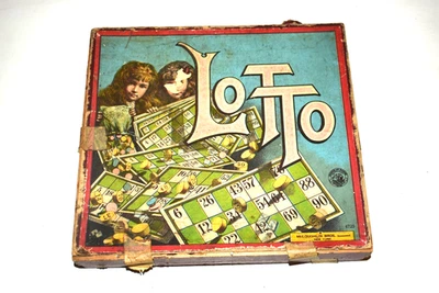 Rare Antique Lotto Game Milton Bradley 4048 McLoughhlin Bros. 4726 Comnplete - Image 1 of 3