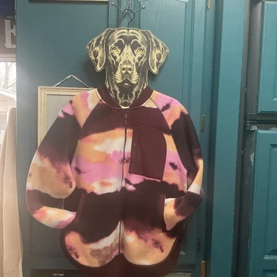 Alpine Design M Full Zip Fleece Jacket Tie Dye Pink Maroon Zip Front Pockets A25 - Image 1 of 4