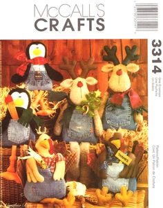 Reindeer, Penguin, & Turkey Dolls, McCalls Sewing Pattern 3314 Cynthia Rose - Picture 1 of 2
