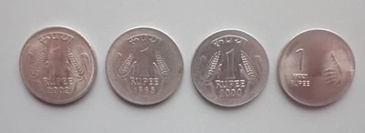 INDIA 1 RUPEE 1998, 2000, 2002, 2008 - Image 1 of 2