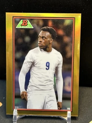 2022 Bowman Chrome UEFA U21 1989 Bowman #89B-13 Arnaud Kalimuendo Gold /50 - Image 1 of 2