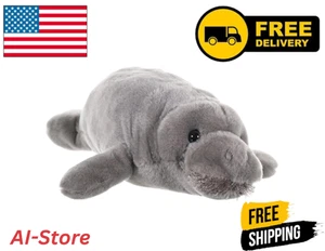 Wild Republic Manatee Plush Toy 10 Inch Soft Stuffed Animal Cute Kids Gift - Picture 1 of 5