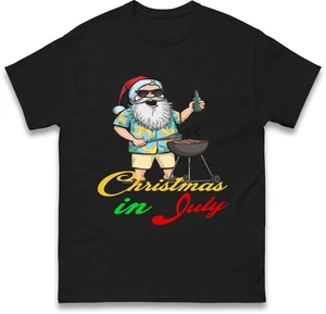 Camisa Navidad en Julio Barbacoa Santa Divertida Fiesta de Verano Unisex Camiseta Gráfica - Imagen 1 de 7