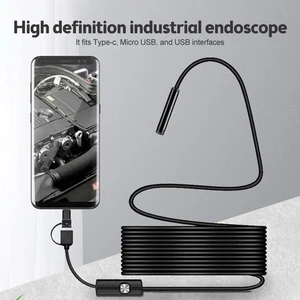 Endoscopio boroscopio 3 en 1 6 LED mira telescópica de inspección cámara para teléfono celular/PC Android - Imagen 1 de 12