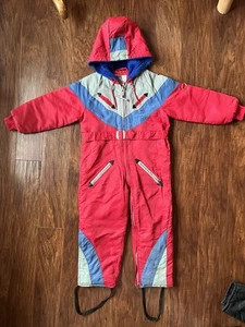 Traje de nieve vintage Montgomery Ward juvenil talla 6/7 excelente estado con capucha - Imagen 1 de 11