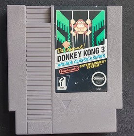 Donkey Kong 3 (Nintendo NES) Video Game Cartridge Authentic & Tested *5-SCREW*