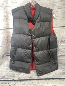 Polo Ralph Lauren Reversible Feather Down Puffer Vest Red Black Men’s Small - Picture 1 of 8