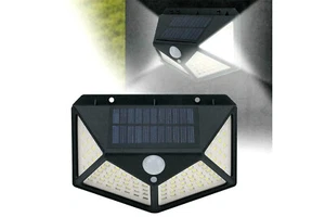 FARETTO LED ESTERNO LAMPADA LUCE SOLARE SENSORE MOVIMENTO LAMPIONE FARO 114LED - Foto 1 di 9
