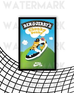 Nike SB Funky Dunky Ben And Jerry's Shoe Print Dead Poster / Print A3 Size