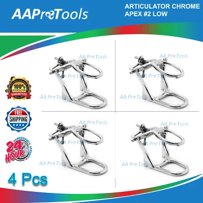 AA PRO (4 PK) Dental Lab Articulator Chrome Plated #2 Low Arch Denture Adjustable