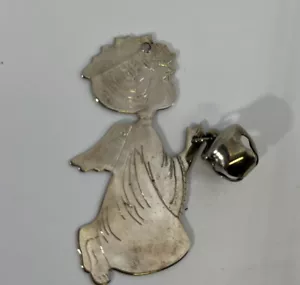 Weihnachtsschmuck 70er Jahre Engel mit Glocke Edelstahl gepresst - Bild 1 von 2