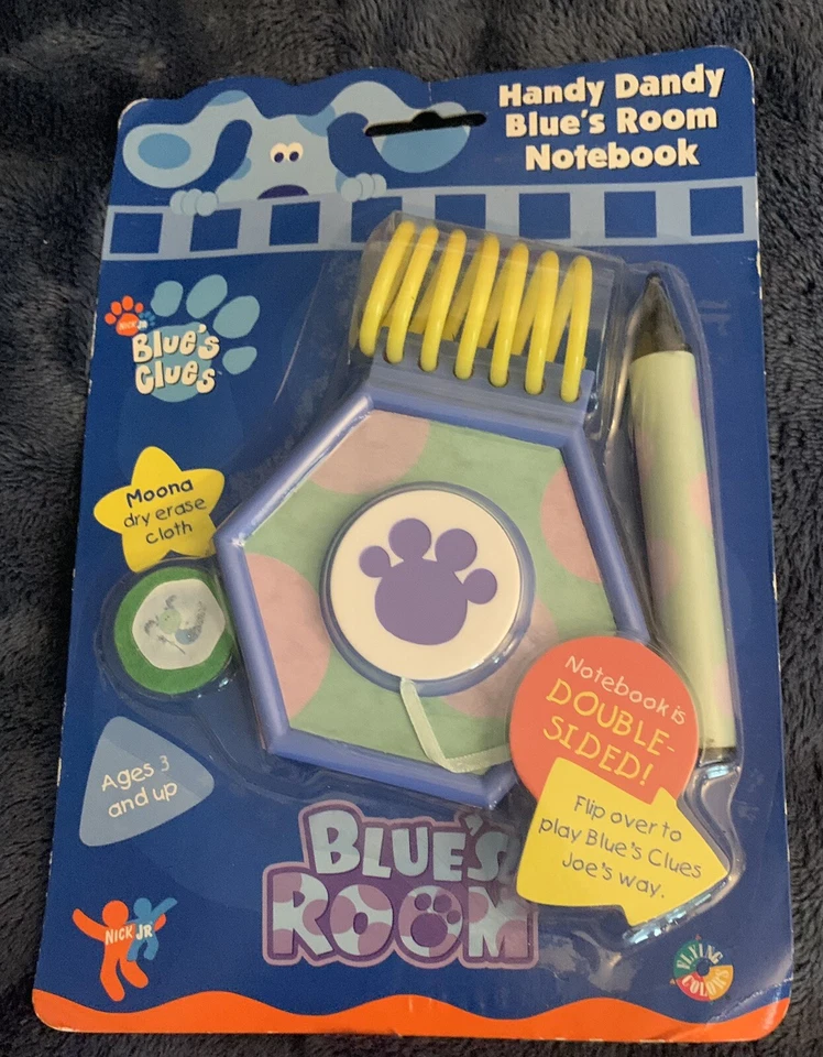 Blues Clues 2003 Práctico Dandy Blue's Room Cuaderno Doble Cara VINTAGE Fieltro Foto 1 de 2