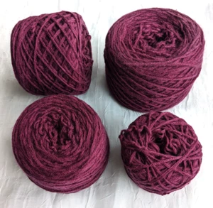100% Cashmere Yarn Recycled 8-ply Dark Burgundy 6 3/8oz 182 grams - Picture 1 of 7