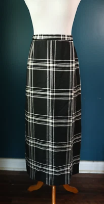 Liz Claiborne клетку надежном макси юбка шерстяная смесь черный Academia школа девочка эмо - Изображение 1 из 4