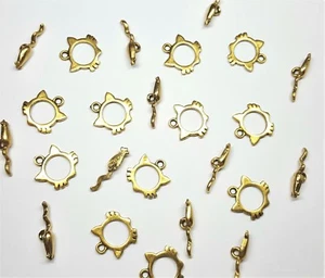 Broche de palanca de oro antiguo de peltre para gato y ratón de 15 mm - conjunto de 3 - Imagen 1 de 2