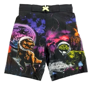 Dinosaur Swim Trunk Boys Small 6-7 Astronaut T-Rex Space Volcano Swimming Shorts - Picture 1 of 4