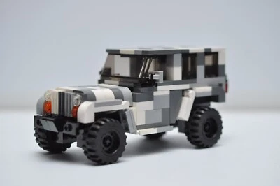 Camuflaje Nieve Jeep Wrangler JK Modelo Personalizado Compatible y Construido con Ladrillos LEGO® Foto 1 de 4