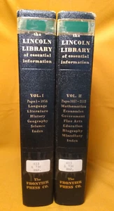 The Lincoln Library of Essential Information, 2 Vols, 1955 HC Vintage Indexed - Picture 1 of 18