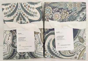 Pottery Barn Euro Jordana Paisley 2 Kissenbezüge 26" x 26" blau bunt - Bild 1 von 1