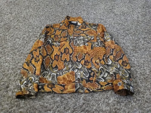 VETEMENTS Giacca a vento Chicos donna 1 marrone pelle di serpente full zip manica lunga