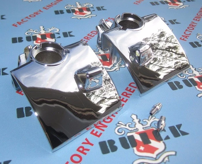 1955 1956 Buick, Cadillac, Windshield Wiper Escutcheons. Pair. Chrome - Image 1 of 1