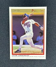 1991 O-Pee-Chee Premier Juan Gonzalez #54 Baseball Card Texas Rangers