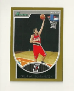 2007-08 Bowman Gold #141 Josh McRoberts /99 RC Portland Trail Blazers Duke - Picture 1 of 2