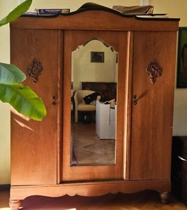 Schöner Gründerzeit Kleiderschrank Spiegelschrank, zerlegbar - Bild 1 von 4