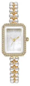 BESTKANG Elegantes Relojes de Perlas para Mujer Esfera Cuadrada Pequeña Reloj Analógico de Cuarzo... - Imagen 1 de 7