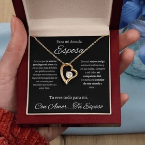 Regalo Para Esposa Collar Mujer Detalle De Esposo Joya Regalo de Aniversario - Picture 1 of 18