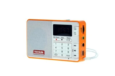 Tecsun Q3 (ORANGE) Pocket FM Radio with MP3 player and Recorder - Image 1 of 4