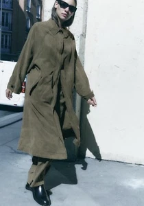 ZARA ZW COLLECTION FADED LYOCELL TRENCH COAT - KHAKI - Bild 1 von 19