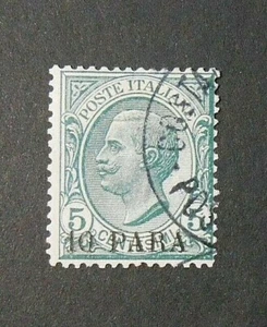 ITALIA,ITALY,1908 LEVANTE " Fr.d'italia SVR Costantinopoli 2° em." 10p su 5c US - Imagen 1 de 1