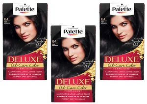 3x Schwarzkopf Poly Palette Deluxe Creme Coloration "E-1 Dunkler Meteorit" NEU - Bild 1 von 2