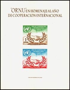 Chile 1966: Nicht frankaturgültiges Gedenkblatt "UNO-Internationale Cooperation"