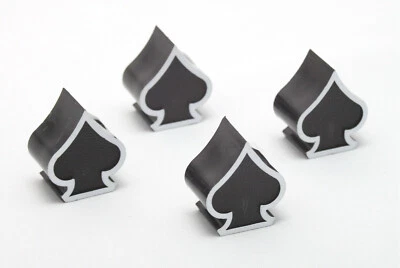 4x PIKE ASS  Ventilkappen für Kartenspieler Ventilkappe Farbe: Schwarz Weiß Auto - Image 1 of 4
