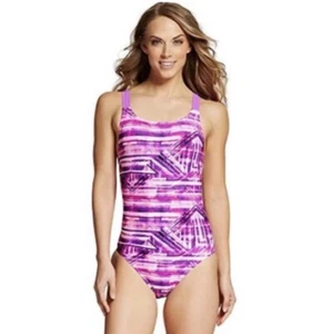 Champion Abstract One Piece Swimsuit Women’s Size Purple Multi Bathing Suit NWT - Picture 1 of 5