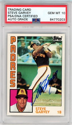 1984 Topps Steve Garvey Signed COA PSA 10 San Diego Padres Slabbed Autograph - Image 1 of 2