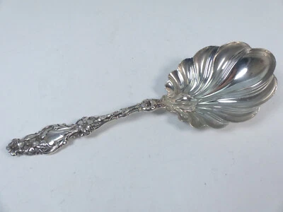 Antique 1902 Whiting Lily Sterling Silver Large Berry Serving Spoon Shell Bowl - Image 1 of 4